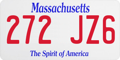 MA license plate 272JZ6