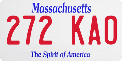 MA license plate 272KA0