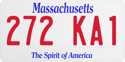 MA license plate 272KA1