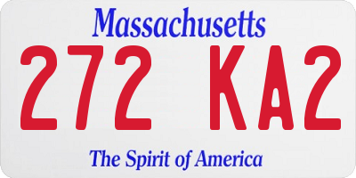 MA license plate 272KA2
