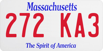MA license plate 272KA3
