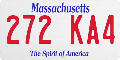MA license plate 272KA4