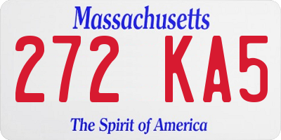MA license plate 272KA5