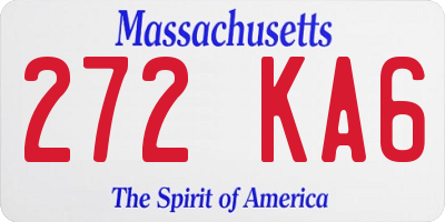 MA license plate 272KA6