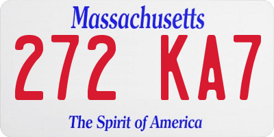 MA license plate 272KA7