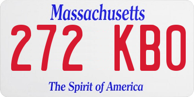 MA license plate 272KB0