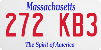 MA license plate 272KB3