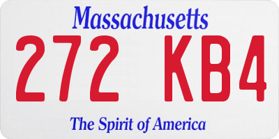 MA license plate 272KB4