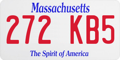 MA license plate 272KB5