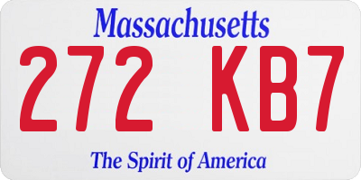 MA license plate 272KB7