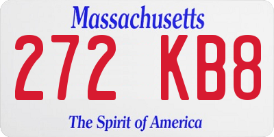 MA license plate 272KB8
