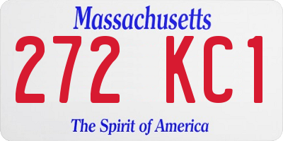MA license plate 272KC1