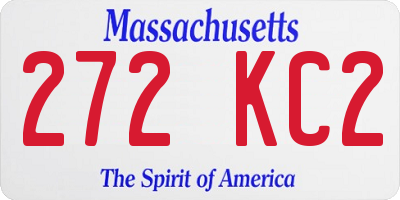 MA license plate 272KC2