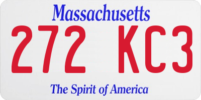 MA license plate 272KC3