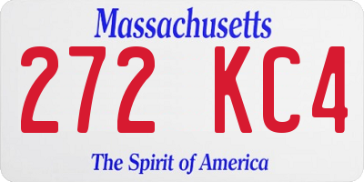 MA license plate 272KC4