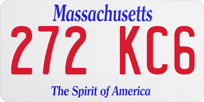 MA license plate 272KC6