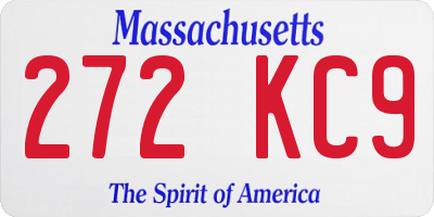 MA license plate 272KC9