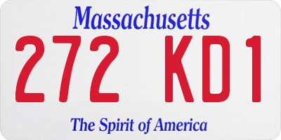 MA license plate 272KD1