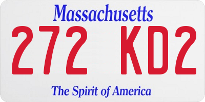 MA license plate 272KD2