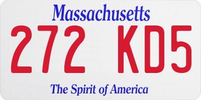 MA license plate 272KD5