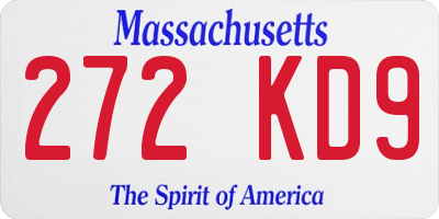 MA license plate 272KD9