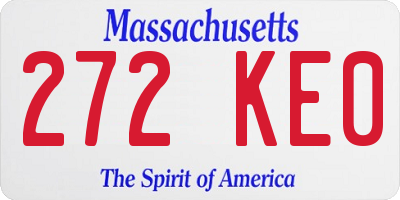 MA license plate 272KE0