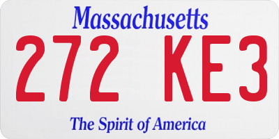 MA license plate 272KE3