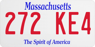 MA license plate 272KE4
