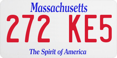 MA license plate 272KE5