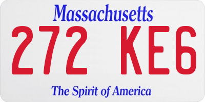 MA license plate 272KE6