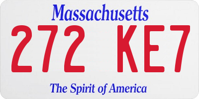 MA license plate 272KE7