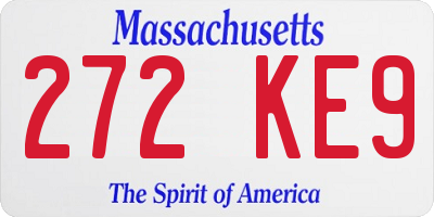 MA license plate 272KE9