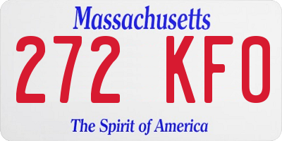 MA license plate 272KF0