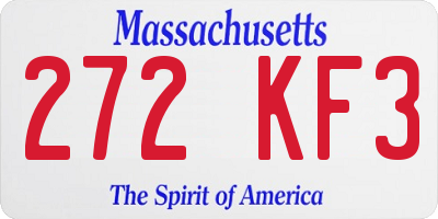 MA license plate 272KF3