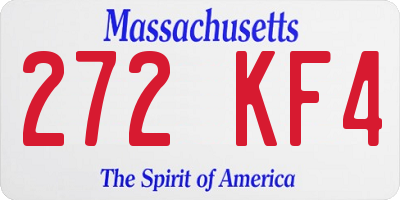 MA license plate 272KF4