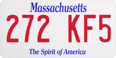 MA license plate 272KF5