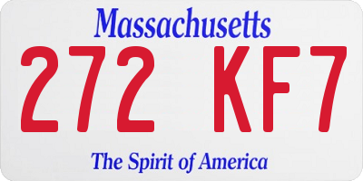 MA license plate 272KF7