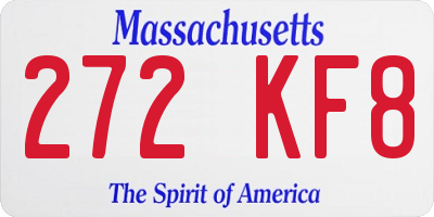 MA license plate 272KF8