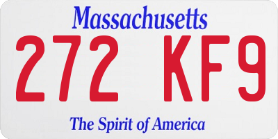 MA license plate 272KF9