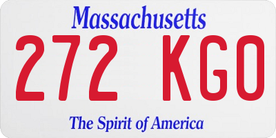 MA license plate 272KG0