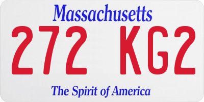 MA license plate 272KG2