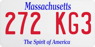 MA license plate 272KG3