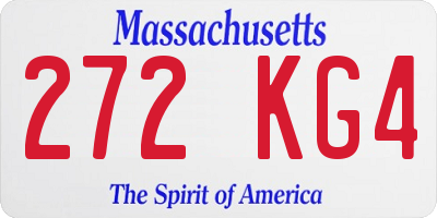 MA license plate 272KG4