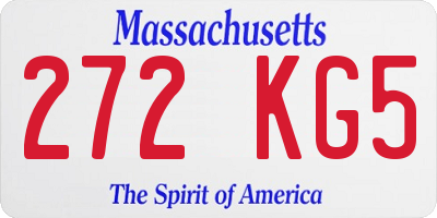 MA license plate 272KG5