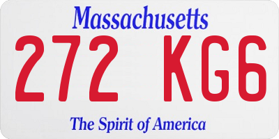 MA license plate 272KG6
