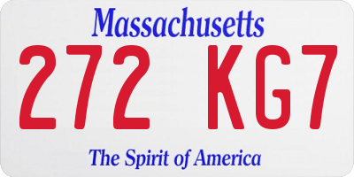 MA license plate 272KG7