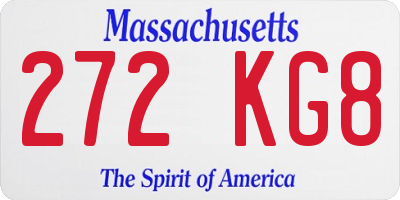 MA license plate 272KG8