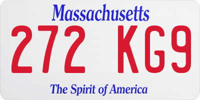 MA license plate 272KG9