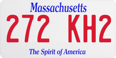 MA license plate 272KH2