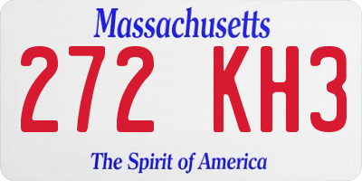 MA license plate 272KH3